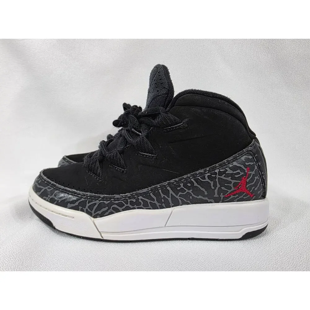 Nike Air Jordan Deluxe Kids 11C Black Red Elephant Print Shoes